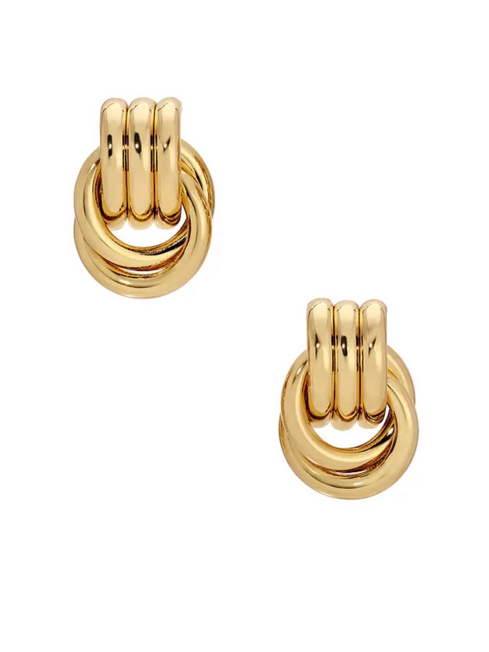 Gold Linked Hoop Drop Earrings - Women Jewelry